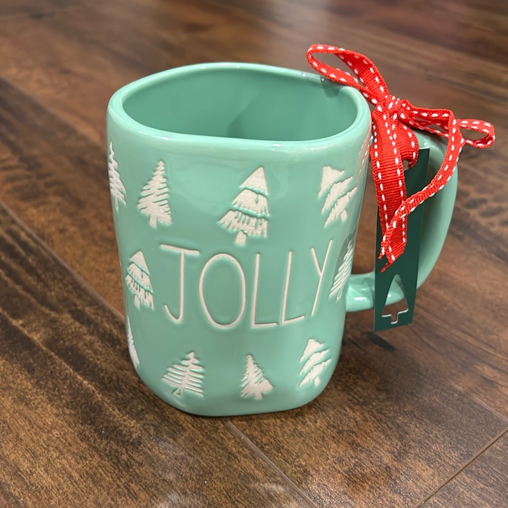 Rae Dunn Mint Green Jolly Christmas Tree Mug